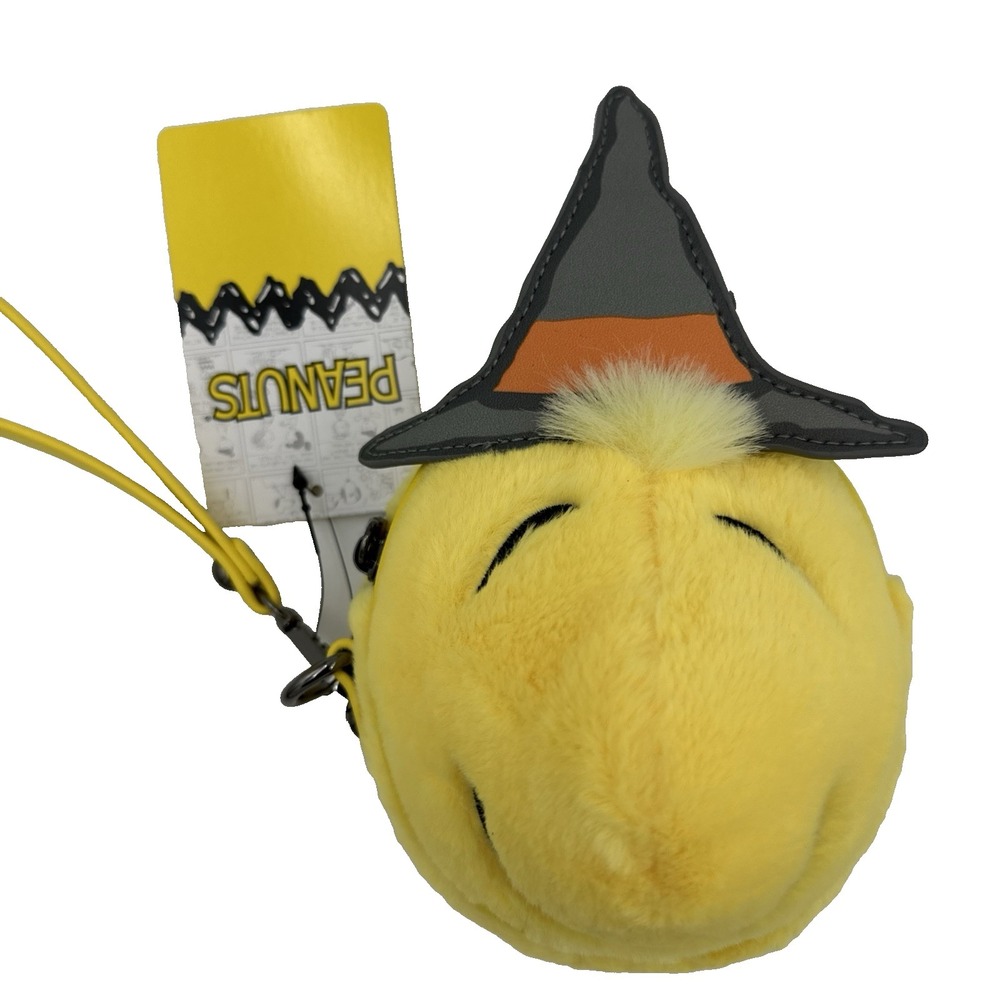 Peanuts Woodstock Halloween Plush Coin Purse Wristlet  Snoopy Yellow NWT